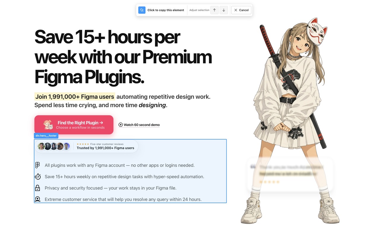 Weblify confirmation after copying a website to the clipboard