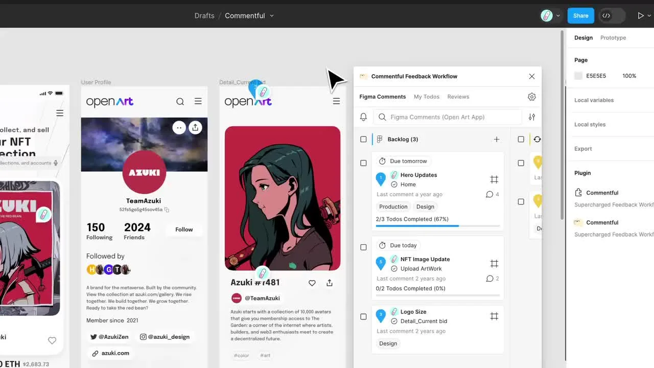 Commentful board view preview
