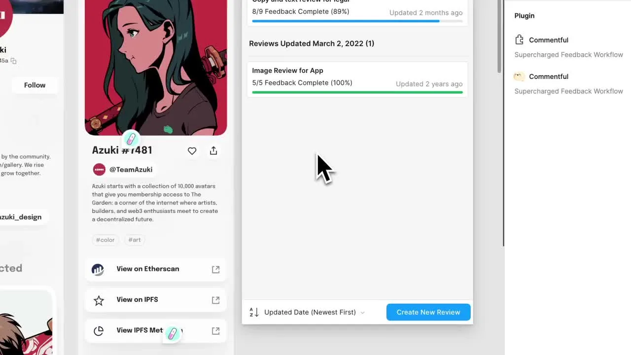 Commentful client upload preview