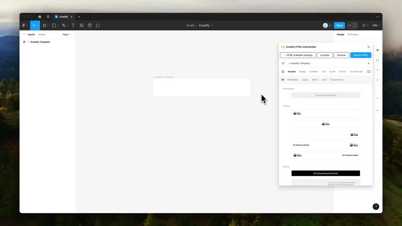 Emailify components preview