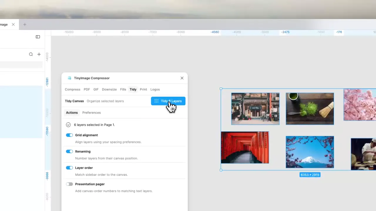 Tidy Figma layers demonstration in TinyImage